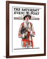 "Woman and Trophy," Saturday Evening Post Cover, September 1, 1923-Pearl L. Hill-Framed Giclee Print