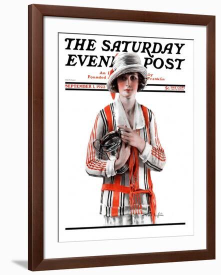 "Woman and Trophy," Saturday Evening Post Cover, September 1, 1923-Pearl L. Hill-Framed Giclee Print