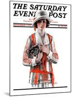 "Woman and Trophy," Saturday Evening Post Cover, September 1, 1923-Pearl L. Hill-Mounted Giclee Print