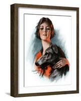 "Woman and Wolfhound,"October 17, 1925-William Haskell Coffin-Framed Giclee Print