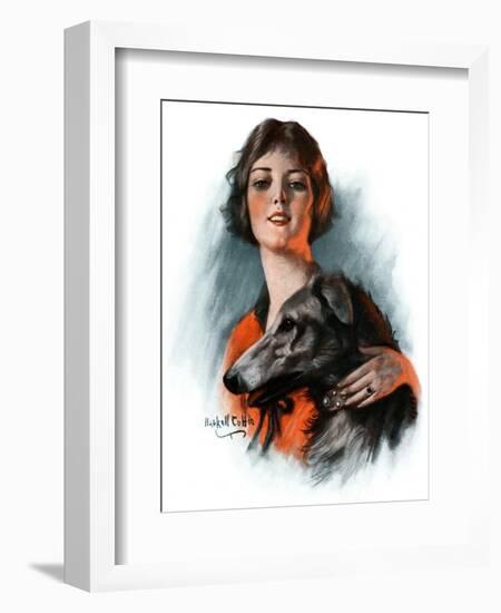 "Woman and Wolfhound,"October 17, 1925-William Haskell Coffin-Framed Giclee Print