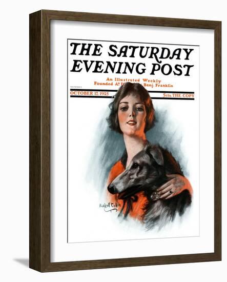 "Woman and Wolfhound," Saturday Evening Post Cover, October 17, 1925-William Haskell Coffin-Framed Giclee Print