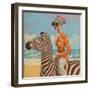 Woman and Zebra-Mowzu-Framed Photographic Print