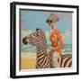 Woman and Zebra-Mowzu-Framed Photographic Print