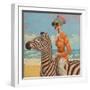 Woman and Zebra-Mowzu-Framed Photographic Print
