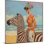 Woman and Zebra-Mowzu-Mounted Photographic Print