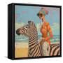 Woman and Zebra-Mowzu-Framed Stretched Canvas