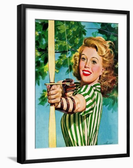 "Woman Archer," July 22, 1944-Alex Ross-Framed Premium Giclee Print