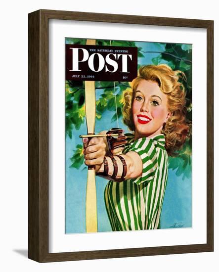 "Woman Archer," Saturday Evening Post Cover, July 22, 1944-Alex Ross-Framed Giclee Print