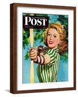 "Woman Archer," Saturday Evening Post Cover, July 22, 1944-Alex Ross-Framed Giclee Print