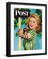 "Woman Archer," Saturday Evening Post Cover, July 22, 1944-Alex Ross-Framed Giclee Print