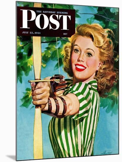 "Woman Archer," Saturday Evening Post Cover, July 22, 1944-Alex Ross-Mounted Giclee Print