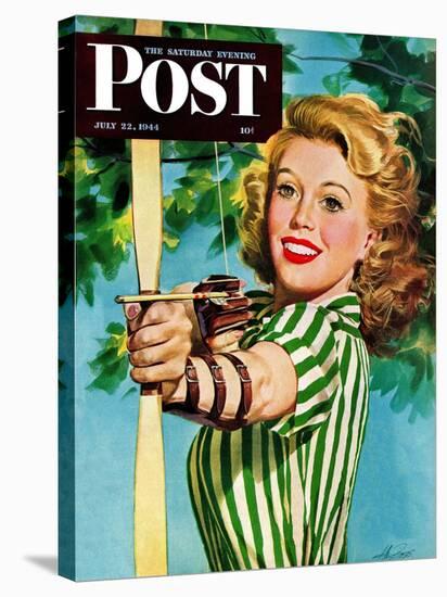 "Woman Archer," Saturday Evening Post Cover, July 22, 1944-Alex Ross-Stretched Canvas