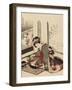 Woman Arranging Bonkei, 1820-1834-Katsushika Hokusai-Framed Giclee Print