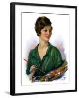 "Woman Artist and Her Palette,"April 28, 1928-William Haskell Coffin-Framed Giclee Print