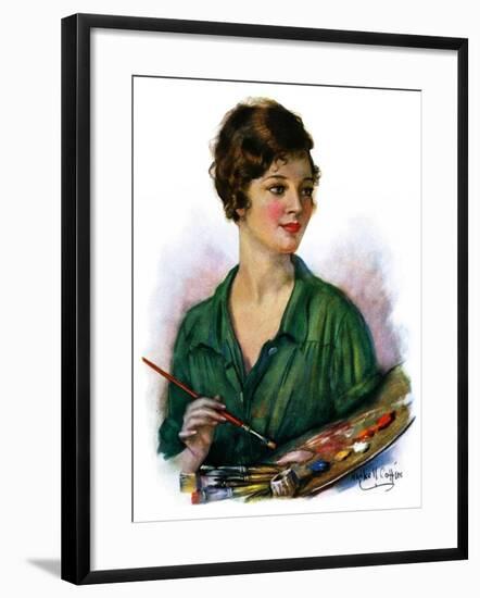 "Woman Artist and Her Palette,"April 28, 1928-William Haskell Coffin-Framed Giclee Print