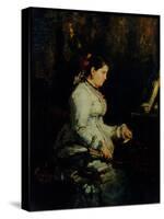 Woman at a Grand Piano, 1880-Ilya Yefimovich Repin-Stretched Canvas