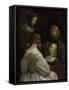 Woman at a Mirror, c. 1652-Gerard ter Borch or Terborch-Framed Stretched Canvas