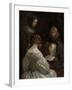 Woman at a Mirror, c. 1652-Gerard ter Borch or Terborch-Framed Giclee Print