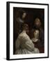 Woman at a Mirror, c. 1652-Gerard ter Borch or Terborch-Framed Giclee Print