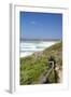 Woman at a Path Along the West Coast at the Beach of Rena Maiore, Sardinia, Italy-Markus Lange-Framed Photographic Print