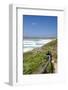 Woman at a Path Along the West Coast at the Beach of Rena Maiore, Sardinia, Italy-Markus Lange-Framed Photographic Print