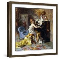 Woman at a Piano-Giovanni Boldini-Framed Giclee Print