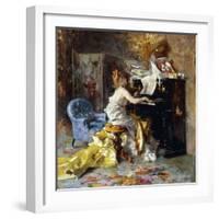 Woman at a Piano-Giovanni Boldini-Framed Giclee Print