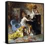 Woman at a Piano-Giovanni Boldini-Framed Stretched Canvas