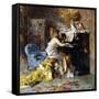 Woman at a Piano-Giovanni Boldini-Framed Stretched Canvas