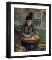 Woman at a Table in the Cafe du Tambourin-Vincent van Gogh-Framed Art Print