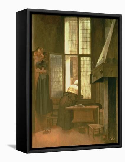 Woman at a Window, 1654-Jacobus Vrel or Frel-Framed Stretched Canvas