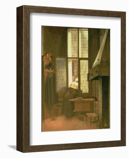 Woman at a Window, 1654-Jacobus Vrel or Frel-Framed Giclee Print