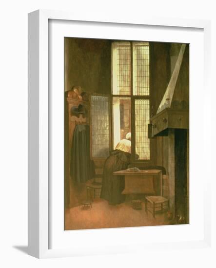 Woman at a Window, 1654-Jacobus Vrel or Frel-Framed Giclee Print