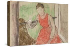 Woman at a Window-Edgar Degas-Stretched Canvas