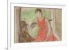 Woman at a Window-Edgar Degas-Framed Giclee Print