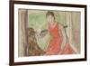 Woman at a Window-Edgar Degas-Framed Giclee Print