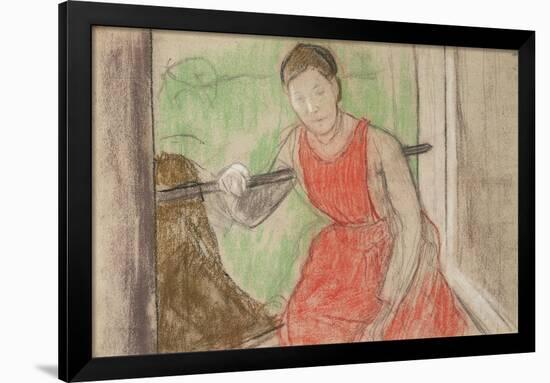 Woman at a Window-Edgar Degas-Framed Giclee Print