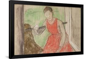 Woman at a Window-Edgar Degas-Framed Giclee Print