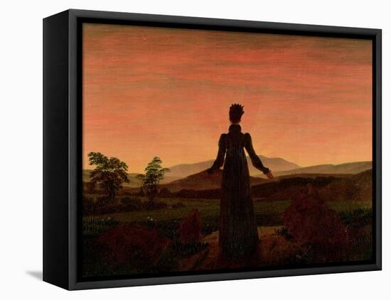 Woman at Dawn-Caspar David Friedrich-Framed Stretched Canvas