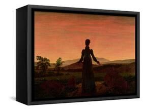 Woman at Dawn-Caspar David Friedrich-Framed Stretched Canvas