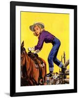 "Woman at Dude Rance," June 20, 1942-Fred Ludekens-Framed Giclee Print