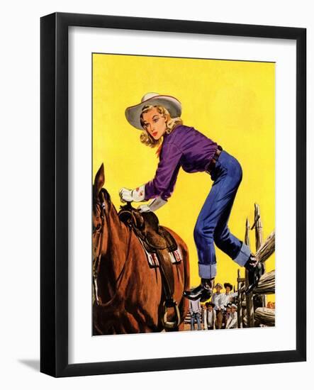 "Woman at Dude Rance," June 20, 1942-Fred Ludekens-Framed Giclee Print