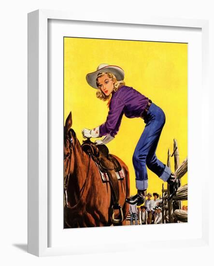 "Woman at Dude Rance," June 20, 1942-Fred Ludekens-Framed Giclee Print