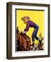 "Woman at Dude Rance," June 20, 1942-Fred Ludekens-Framed Giclee Print