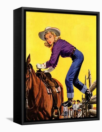 "Woman at Dude Rance," June 20, 1942-Fred Ludekens-Framed Stretched Canvas