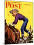 "Woman at Dude Rance," Saturday Evening Post Cover, June 20, 1942-Fred Ludekens-Mounted Giclee Print