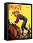 "Woman at Dude Rance," Saturday Evening Post Cover, June 20, 1942-Fred Ludekens-Framed Stretched Canvas