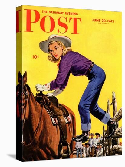"Woman at Dude Rance," Saturday Evening Post Cover, June 20, 1942-Fred Ludekens-Stretched Canvas