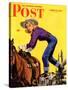 "Woman at Dude Rance," Saturday Evening Post Cover, June 20, 1942-Fred Ludekens-Stretched Canvas